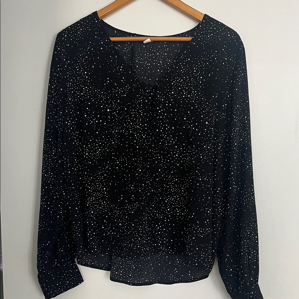 BP Black Blouse with White Speckles